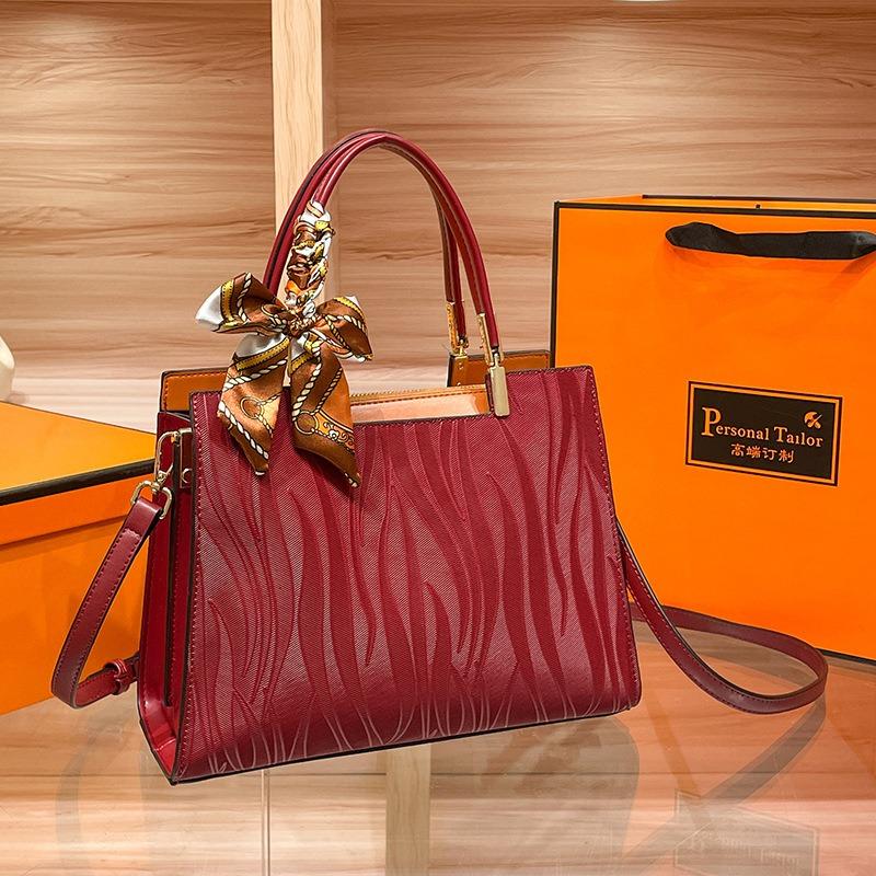 W. D. Свадебная сумка POLO с красной рябью, сумка для невесты, сумка для матери, новинка 2023 года, сумка большой вместимости с тиснением