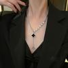Циркониевый крест-кулон женское ожерелье асимметричный дизайн ключицы-цепочка ожерелье