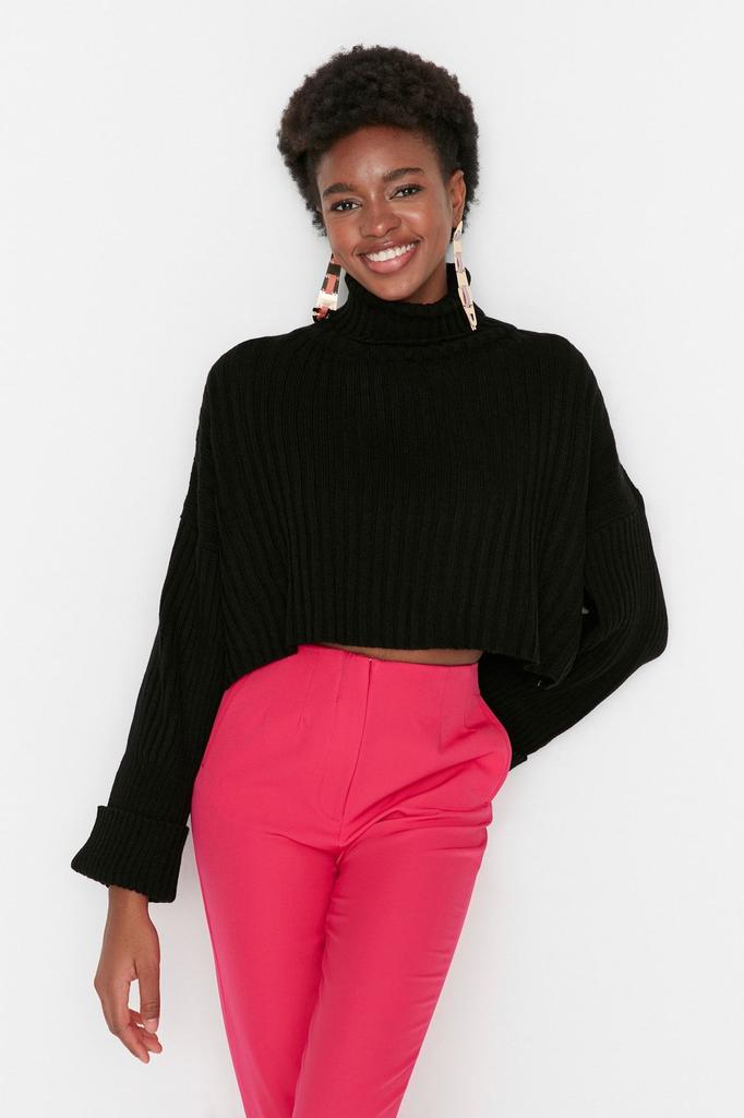 Women's Elegance Style Sweater Stone Crop Basic Knitwear Sweater