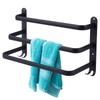 Black aluminum towel rack 40 cm