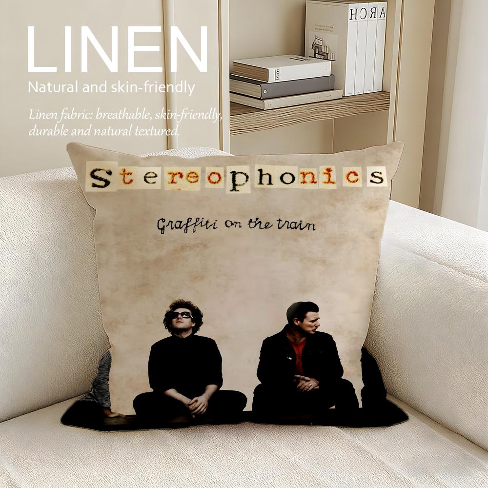 Music Stereophonics Cushion Cover Pillowcase Set Pcs x x Breathable Washable Sofa Cushion Cover