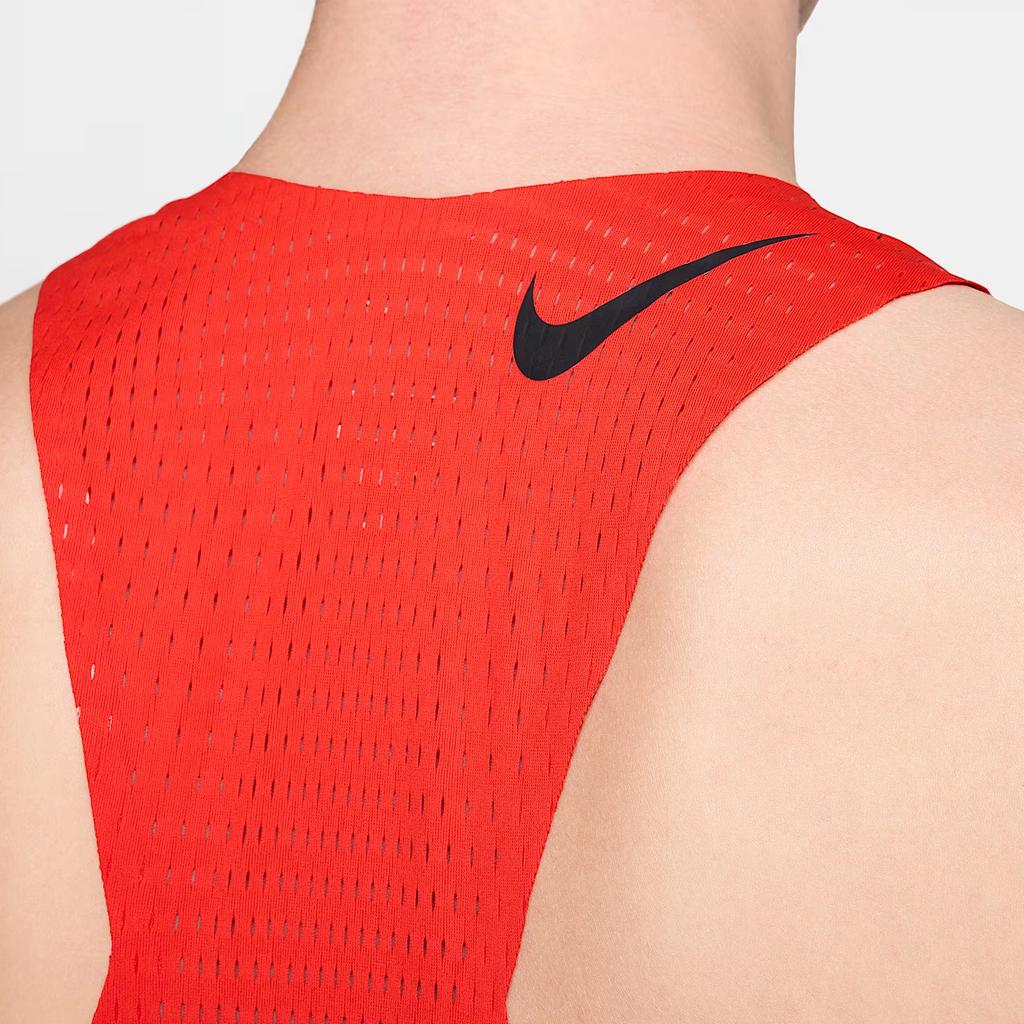 Nike Майка мужская Aeroswift Dri-Fit Adv однотонная влагоотводящая приталенного кроя Топы светло-малиновый черный FN4231-696