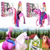 Lifesize Detailed Horse Model With Movable Head And Removable Saddle For Play