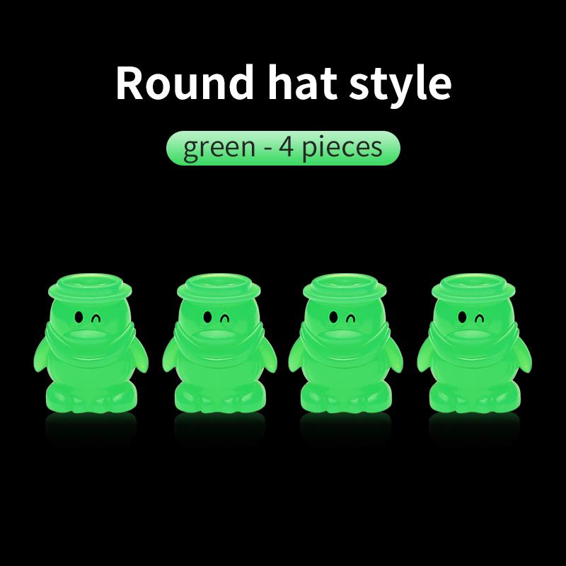4 шт. Автомобильные светящиеся колпачки для вентилей шин, флуоресцентные ночные светящиеся колпачки для вентилей колес мотоциклов, велосипедов, колес, шин, декор