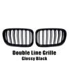 All Black Single Line Style Front Bumper Grilles For BMW X3 F25 2010-2013 Silver Diamonds Style Racing Double Slat Grills