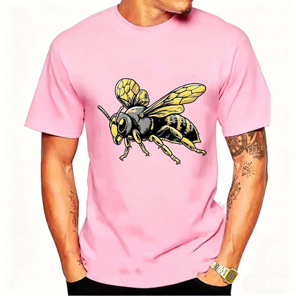 Unisexs Edgy Streetwear Yellow Bee Bold Graphic Print TShirt Summer Short Sleeve Casual Crewneck Top Harajuku Graphic T Shirts