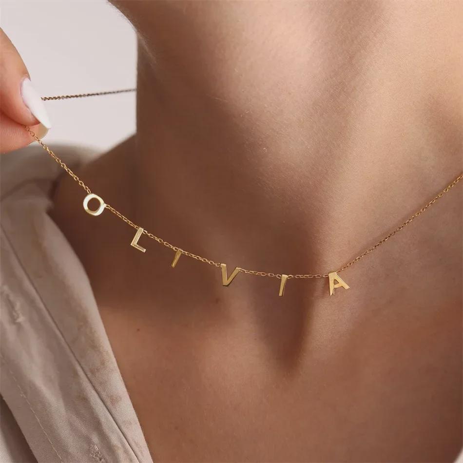 Серебряное ожерелье с именем из 26 английских букв – подарок на День святого Валентина своими руками для женщин