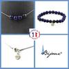 Stones and Minerals. Jewelry Set Bracelet Necklace 5 Lapis Lazuli Beads 8 Mm. Chain In Customizable Size.