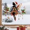 Removable Vinyl Wall Decor Christmas Ballet Girl Static Window Clings, Xmas Glass Decals, Winter Non Adhesive Residue Film Ballerina Elf Stickers for