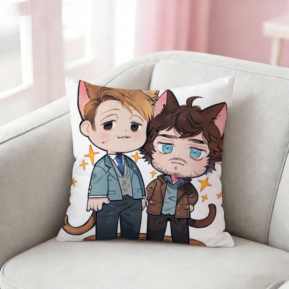 H-Hannibals And Will Pillow Case Cushion Cover Throw Pillow Case For Car Sofa