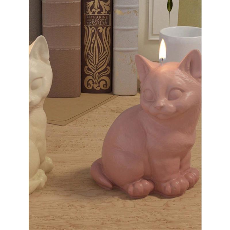 1PC Animal Cat Silicone Mold For Aromatherapy Plaster And Candle Making - Cute Kitten Design Wax Molding Material, Craft Mold For Decor