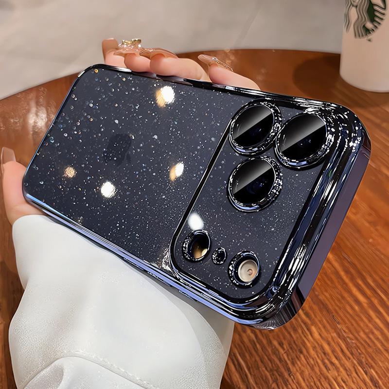 Совместимый iPhone 17 Pro Max Гальванизированная блестящая защитная пленка для камеры с полным покрытием, противоударный защитный чехол