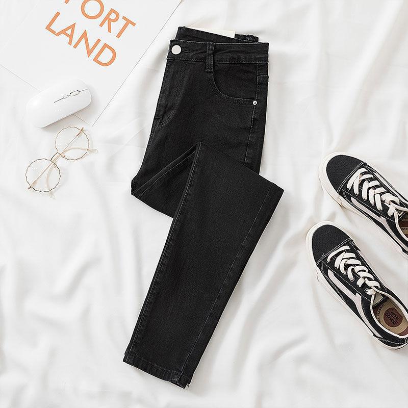 Женские узкие джинсы черного и серого цвета — шикарные, универсальные, стройнящие брюки-карандаш с девятью точками.