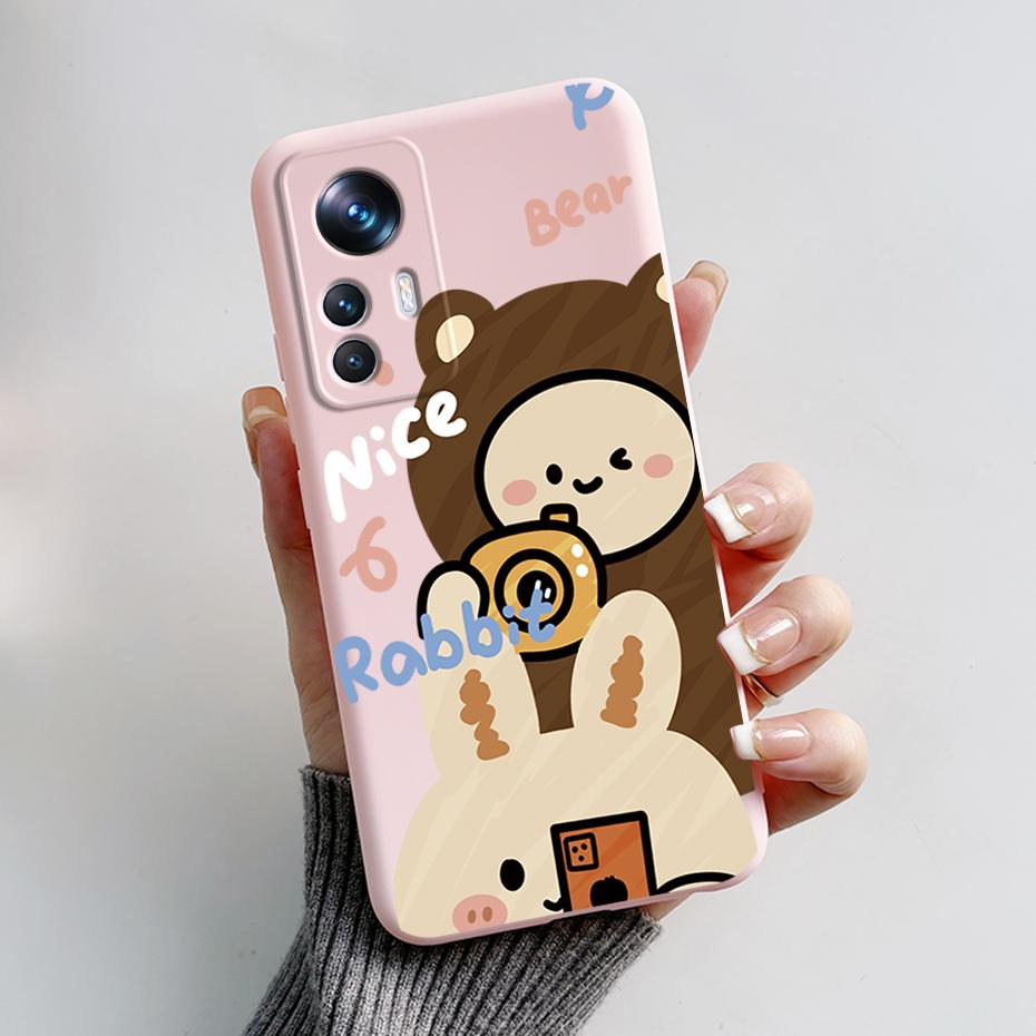 Для Xiaomi Mi 12T 12 T Pro Чехол Милый Панда Жидкий Силикон Чехлы для Телефона Для Xiaomi Mi 12T 12 Mi12 T 12X Lite Pro Мягкий Чехол