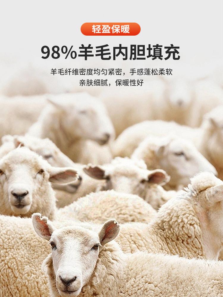 98% Wool Inner Lining Filling & Easy to Maintain Stand-Up Collar Business Warm Cotton Jacket for Autumn and Winter Casual Wear