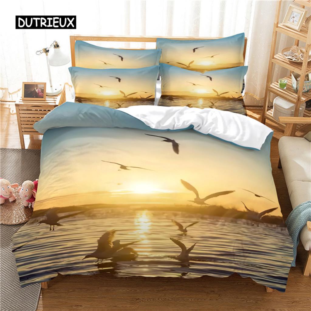 Комплект постельного белья Beach Coconut Tree, комплект пододеяльников, постельное белье с 3D-принтом, комплект постельного белья размера Queen, модный дизайн