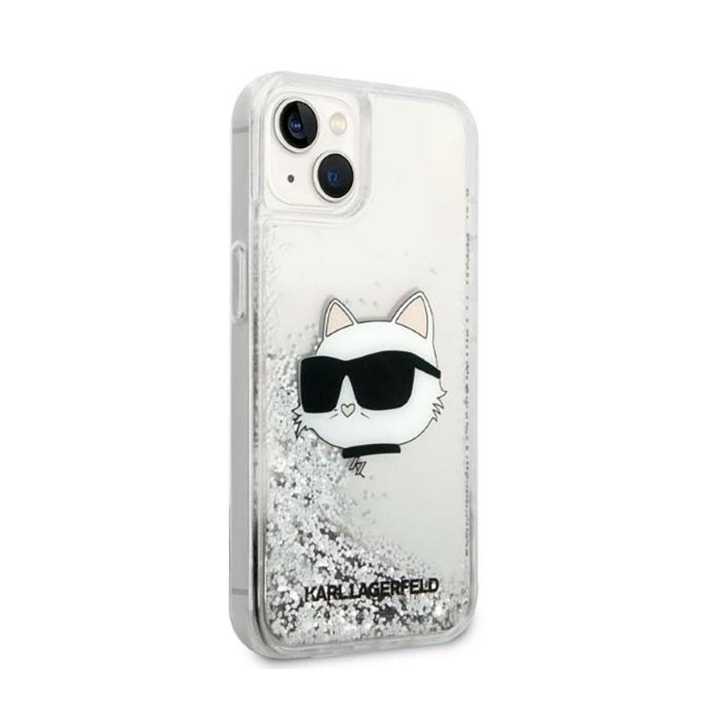Karl Lagerfeld Liquid Glitter Nft Choupette Head - Etui Iphone 14 Plus (Srebrny)