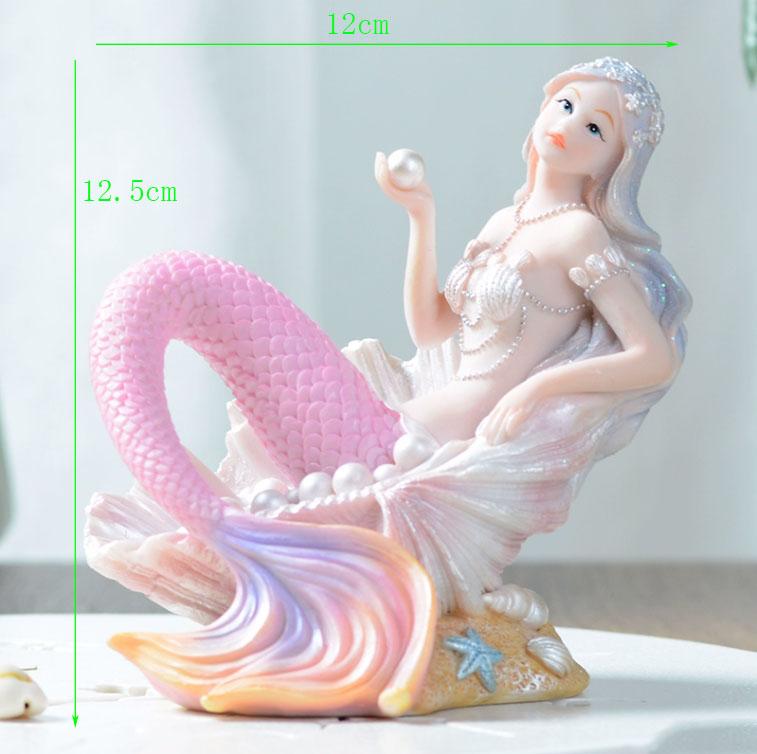 Скандинавские смоляные милые фигурки принцессы-русалки, украшения для аквариума, кавайный декор, украшение для дома, поделки, подарки на день рождения