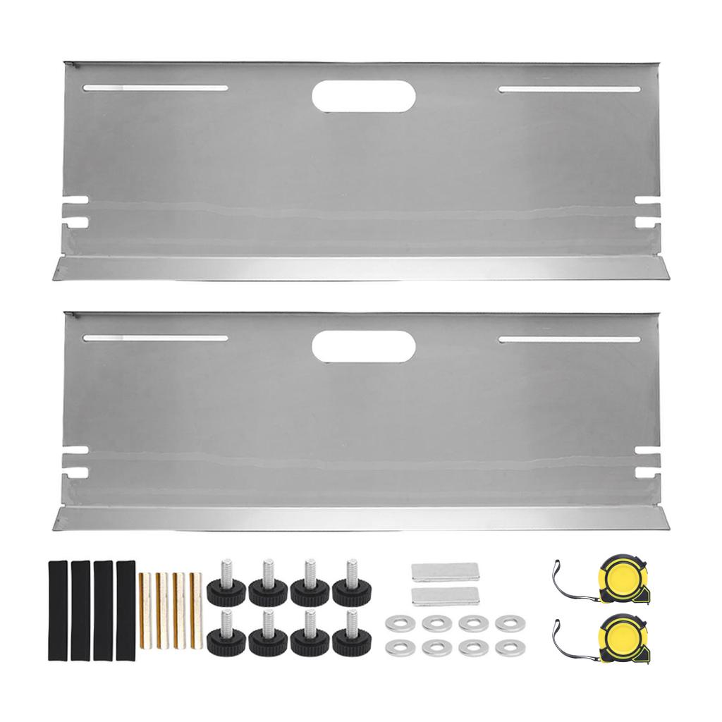 2 Sets Wheel Alignment Tool Stainless Steel Magnetic Slot with 4 Alignment Rod 2 Tape Measure Toe Alignment Tool Plate