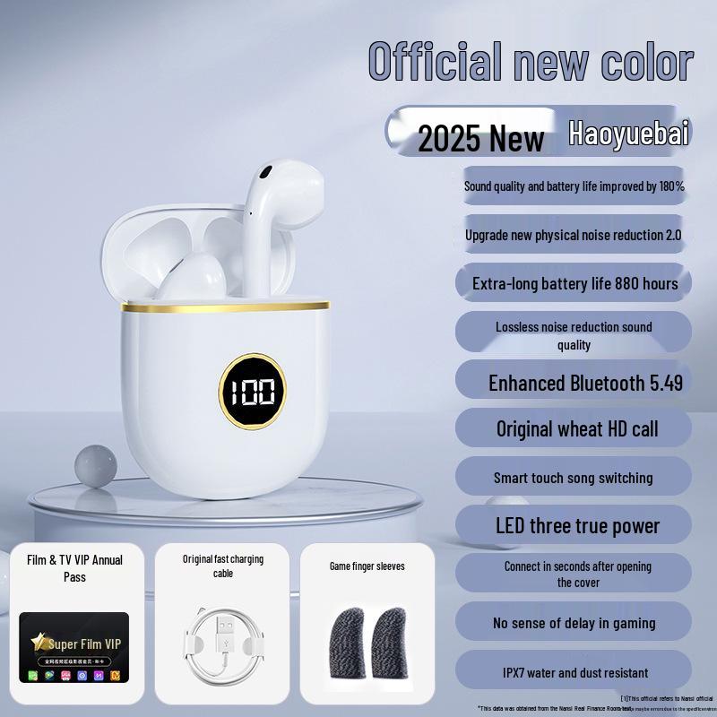 2025 Noise-Cancelling In-Ear Wireless Bluetooth Headphones with Long Battery Life