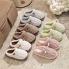 Cotton Slippers for Women, Autumn and Winter Couple's Thick-soled Indoor Household Warm Anti-slip Fluffy Cotton Shoes for Men