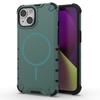 For iPhone 13 Magnetic Case Corrugated Texture Heat Dissipation Shockproof TPU+PC Phone Back Cover