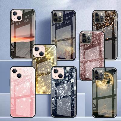 Стеклянный чехол для Apple iPhone 14 13 11 12 Pro 7 XR X XS Max 8 6 6s Plus SE 2022 13Pro закаленный телефон Tampa блестящий розовый