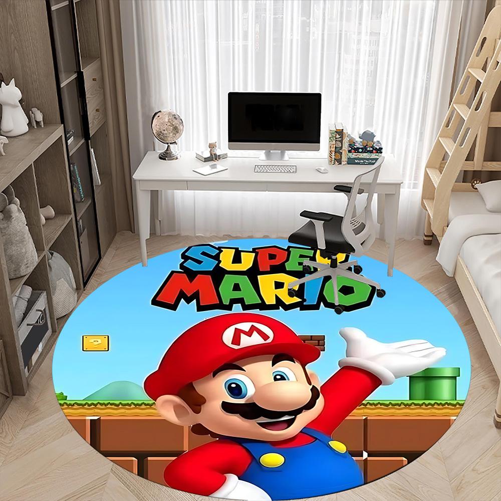 1 шт. Круглый ковер Mario Adventure для офиса, спальни, гостиной, декор для дома, декор комнаты, Offic a1016190