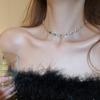 Vintage Teardrop Rhinestone Colorful Necklace: Retro High-End Clavicle Chain Court Style Choker for Women