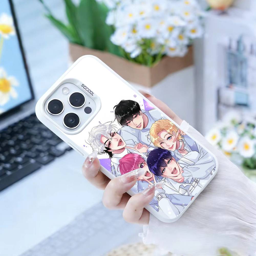 Чехол для телефона W-Webtoon-EACE для iPhone 16 17 15 14 12 13 Pro Max Белый цвет Ударопрочный чехол
