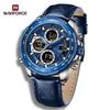 Naviforce NF9197L Doul Display Мужские часы Кварцевые водонепроницаемые светодиодные цифровые электронные роскошные наручные часы для подарка