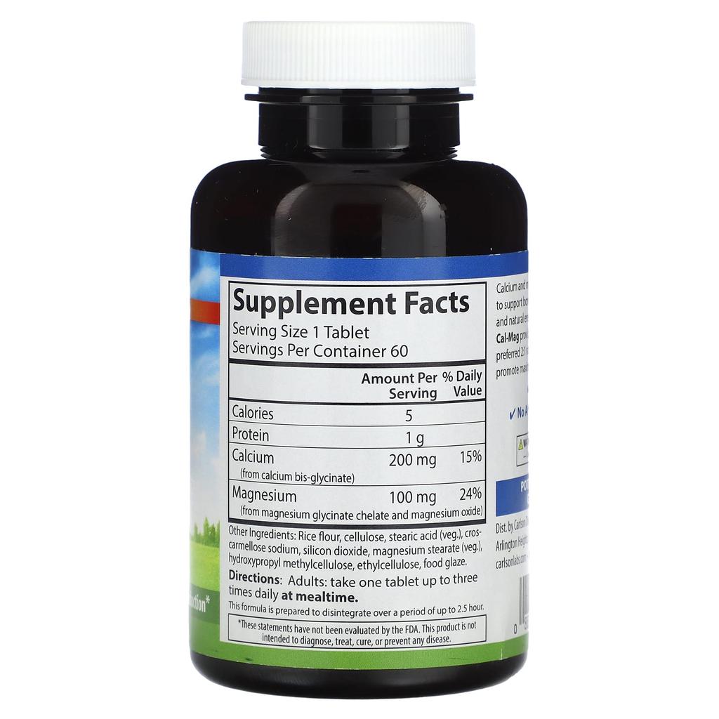 Chelated Cal-Mag, 60 tablets