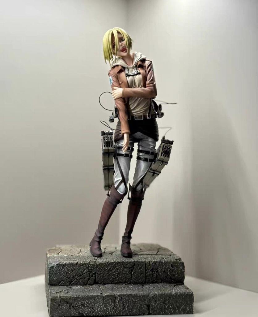 Attack on Titan Annie Leonhart 28cm Action Figure - Full Set GK Statue Survey Corps Uniform Anime Collectible Desktop Decor Gift