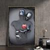 Abstract Metal Figure Statue Art Posters Print Modern Red Heart Lover Sculpture Canvas Painting Wall Pictures Home Decor Cuadros