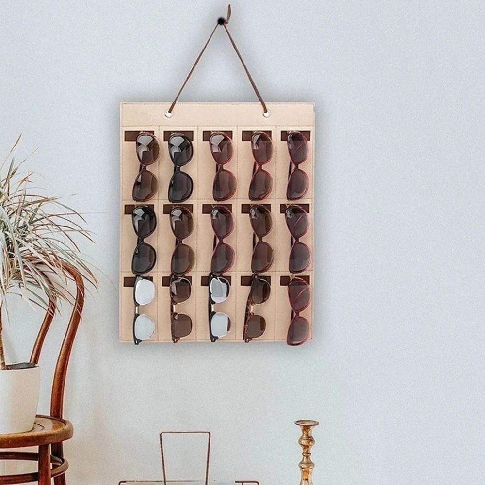 2Pcs Felt Eyeglasses Stand Holder Wall-Mounted Glasses Organizer Rack