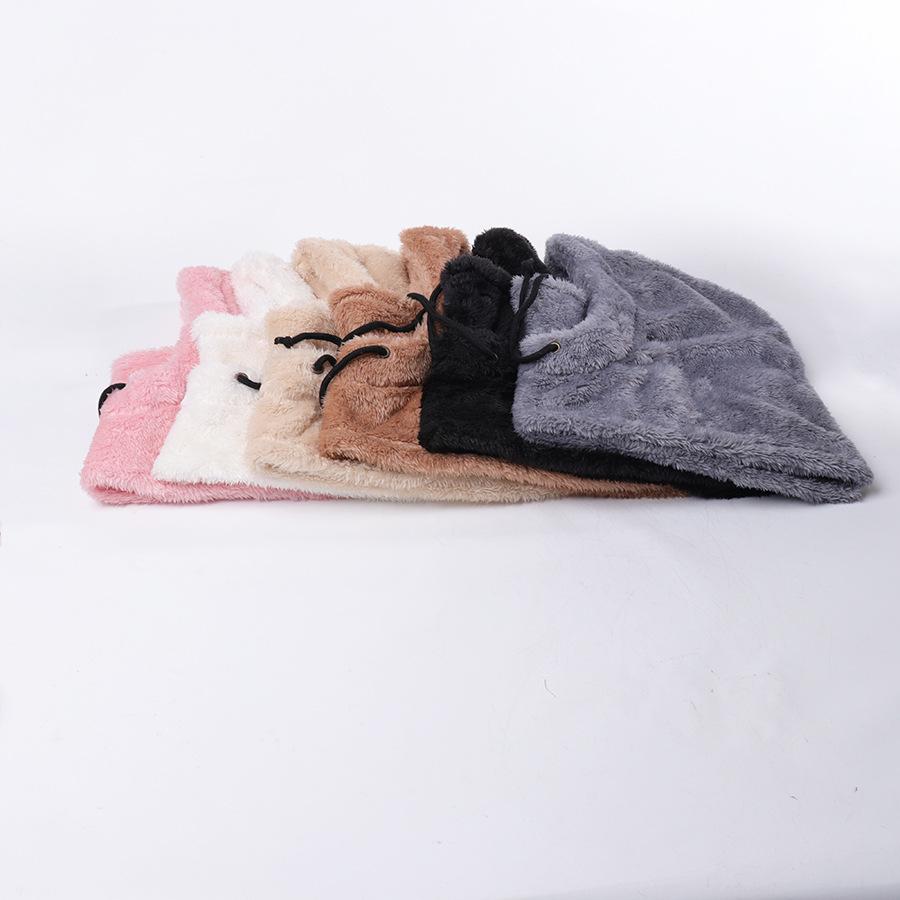 Hot-selling warm one-piece hats men and women autumn and winter plush soft cold-proof scarf integrated cycling pullover hat