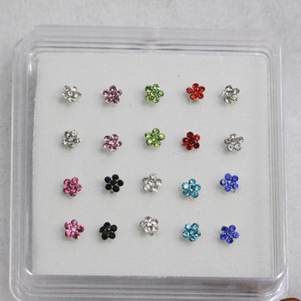 Bluelans Earrings Stud Jewelry Women Nose Flower  Body Piercing 20Pcs/Box