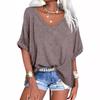 2024 Европейская и американская женская повседневная футболка большого размера с коротким рукавом свободного кроя
