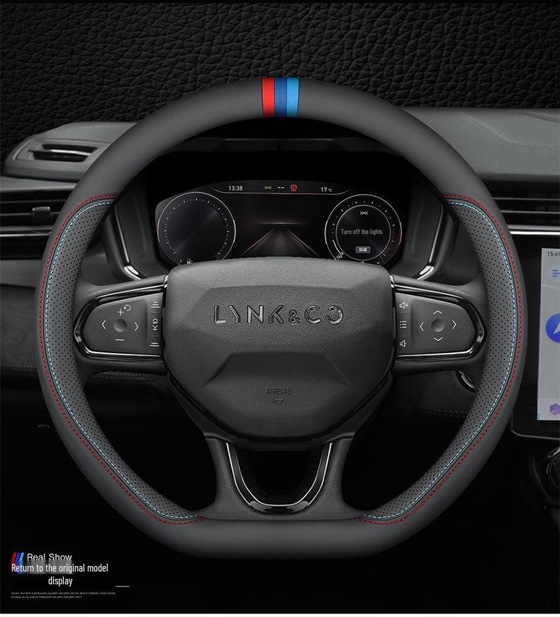 Чехол на руль из натуральной кожи Lynk & Co для моделей 01, 02, 03, 03+, 05, 06, 09