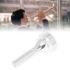 Bb Cornet Mouthpiece Brass Texture Silver Plated 4B Designs for Professional Music Instrument for Replacing and Repair
