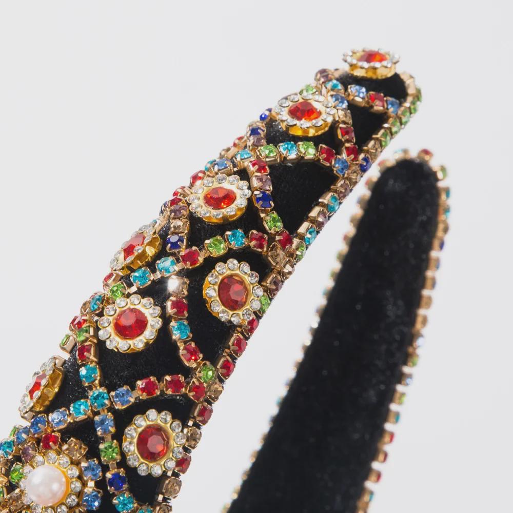 Элегантная фланелевая повязка на голову в стиле барокко со стразами – ретро-стиль для вечернего наряда