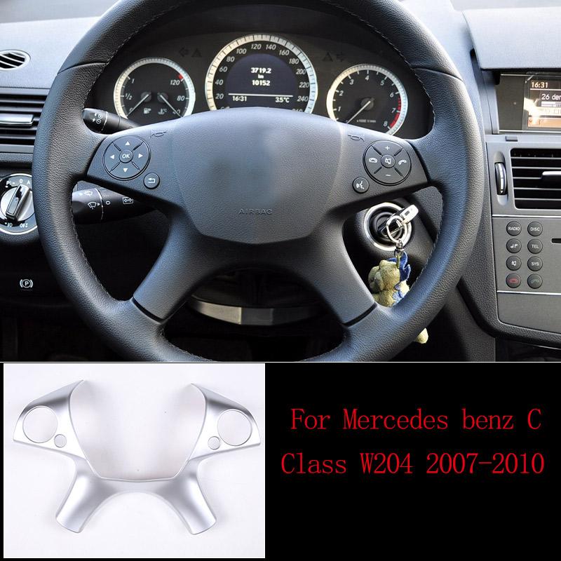 АБС Серебристый Для Mercedes benz C Class W204 C180 C200 2007-2013 Украшение Салона Автомобиля Накладки Наклейки Авто Аксессуары