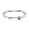 Peridot Round Minimalist Bezel Set Ring – Sterling Silver