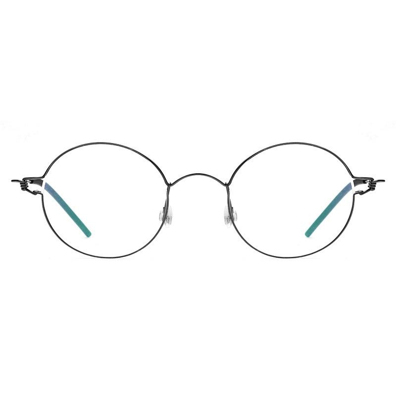 Бренд Дании Тот же дизайн Безободковые очки для женщин и мужчин Круглые из титанового сплава Корейский бизнес Ультралегкая оправа