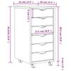 MOSS Mobile Drawer Cabinet in White Solid Pine Wood