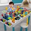 Large Particle Multifunctional Building Blocks Table for Early Education Games