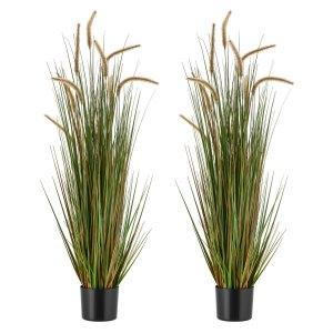 VEVOR Artificial Grass Plant, 2 Pack 1194mm Horsetail Reed Grass in Pot