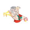 Xmas Chicken Shape Decorative LED Lights Light Up Xmas Decor with Scarf for Indoor Outdoor Room Yard