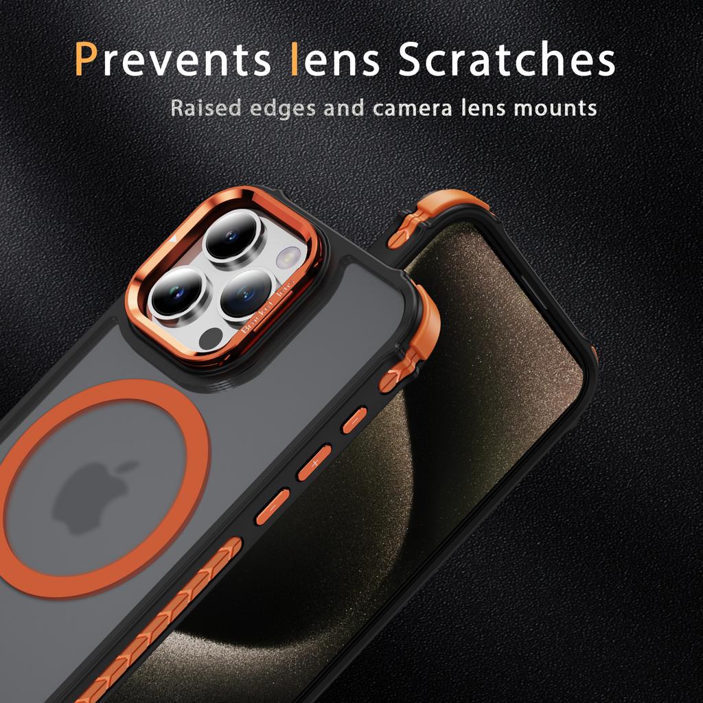 For iPhone 13 Pro Case with Lens Kickstand Matte Phone Back Cover Compatible with MagSafe