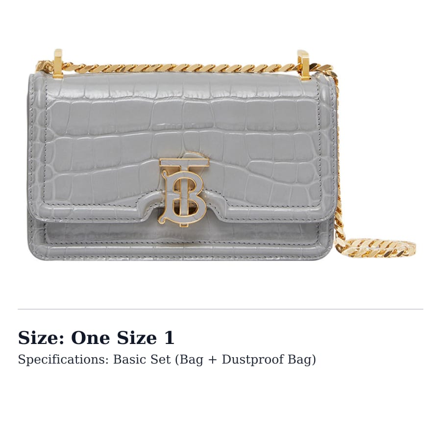 Burberry Calfskin Lock Bag, Shoulder Bag, Crossbody Bag Mini Women's Gray 80595211